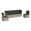 Afuera Living Contemporary Synthetic Poly Rattan 6 Piece  Sofa Set in Gray