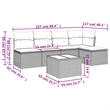 Afuera Living Contemporary 6 Piece Poly Rattan Sofa Set in Gray