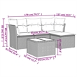 Afuera Living Contemporary 5 Piece Poly Rattan Sofa Set in Gray/Beige