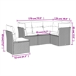 Afuera Living Contemporary 5 Piece Poly Rattan Sofa Set in Gray