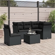 Afuera Living Contemporary 6 Piece Poly Rattan Sofa Set in Black