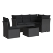 Afuera Living Contemporary 6 Piece Poly Rattan Sofa Set in Black
