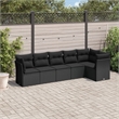 Afuera Living Contemporary 6 Piece Poly Rattan Sofa Set in Black