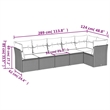 Afuera Living Contemporary 6 Piece Poly Rattan Sofa Set in Black