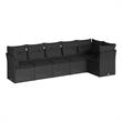 Afuera Living Contemporary 6 Piece Poly Rattan Sofa Set in Black