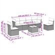 Afuera Living Contemporary 7 Piece Poly Rattan Small Sofa Set in Gray