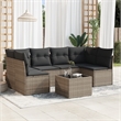Afuera Living Contemporary 7 Piece Poly Rattan Sofa Set in Gray