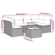 Afuera Living 7 Piece Poly Rattan Small Sofa Set in Brown/Cream