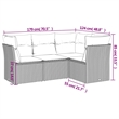 Afuera Living Contemporary 4 Piece Poly Rattan Sofa Set in Gray