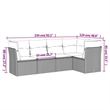 Afuera Living Contemporary 5 Piece Poly Rattan Sofa Set in Gray/Beige