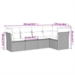 Afuera Living Contemporary Synthetic Poly Rattan 5 Piece  Sofa Set in Gray