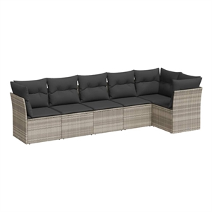 Afuera Living Contemporary Poly Rattan Small Sofa Set in Gray