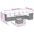 Afuera Living Contemporary 7 Piece Poly Rattan Sofa Set in Beige