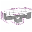 Afuera Living Contemporary 7 Piece Poly Rattan Sofa Set in Gray