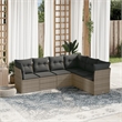Afuera Living Contemporary Synthetic Poly Rattan 6 Piece  Sofa Set in Gray