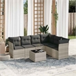 Afuera Living Contemporary 7 Piece Poly Rattan Sofa Set in Gray