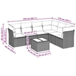 Afuera Living Contemporary 7 Piece Poly Rattan Sofa Set in Gray