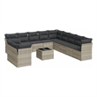 Afuera Living Contemporary Synthetic Poly Rattan Small Sofa Set in Gray