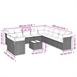 Afuera Living Contemporary 12 Piece Poly Rattan Large Sofa Set in Brown
