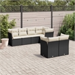 Afuera Living Contemporary 7 Piece Poly Rattan Sofa Set in Black