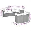 Afuera Living Contemporary 7 Piece Poly Rattan Sofa Set in Black
