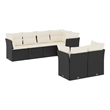 Afuera Living Contemporary 7 Piece Poly Rattan Sofa Set in Black