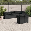 Afuera Living Contemporary 8 Piece Poly Rattan Sofa Set in Black