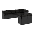 Afuera Living Contemporary 8 Piece Poly Rattan Sofa Set in Black