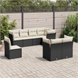 Afuera Living Contemporary 8 Piece Poly Rattan Sofa Set in Black/Cream