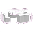 Afuera Living Contemporary 8 Piece Poly Rattan Sofa Set in Black/Cream