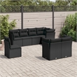 Afuera Living Contemporary 8 Piece Poly Rattan Sofa Set in Black
