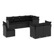 Afuera Living Contemporary 8 Piece Poly Rattan Sofa Set in Black