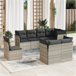 Afuera Living Contemporary Synthetic Poly Rattan 8 Piece  Sofa Set in Gray