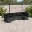 Afuera Living Contemporary 7 Piece Poly Rattan Patio Sofa Set in Black