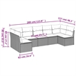 Afuera Living Contemporary 7 Piece Poly Rattan Sofa Set in Gray