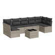 Afuera Living Contemporary 8 Piece Poly Rattan Large Sofa Set in Gray