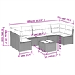 Afuera Living Contemporary 8 Piece Poly Rattan Large Sofa Set in Brown