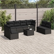 Afuera Living Contemporary 9 Piece Poly Rattan Sofa Set in Black