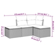 Afuera Living Contemporary 4 Piece Poly Rattan Sofa Set in Gray