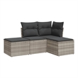 Afuera Living Contemporary Synthetic Poly Rattan  Sofa Set in Gray
