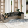Afuera Living Contemporary Synthetic Poly Rattan Sofa Set in Gray