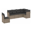Afuera Living Contemporary Synthetic Poly Rattan Sofa Set in Gray