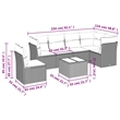 Afuera Living Contemporary 7 Piece Poly Rattan Sofa Set in Black