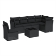 Afuera Living Contemporary 7 Piece Poly Rattan Sofa Set in Black
