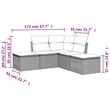 Afuera Living Contemporary Synthetic Poly Rattan  Sofa Set in Black