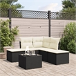 Afuera Living Contemporary 6 Piece Poly Rattan Sofa Set in Black/Cream