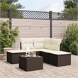 Afuera Living Contemporary Synthetic Poly Rattan 6 Piece Sofa Set in Brown