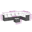 Afuera Living Contemporary 8 Piece Poly Rattan Sofa Set in Black