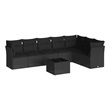 Afuera Living Contemporary 8 Piece Poly Rattan Sofa Set in Black