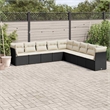 Afuera Living Contemporary 9 Piece Poly Rattan Sofa Set in Black/Cream
